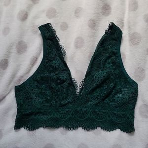 Victoria's Secret Unlined Crochet Lace Deep V Bralette | Size L